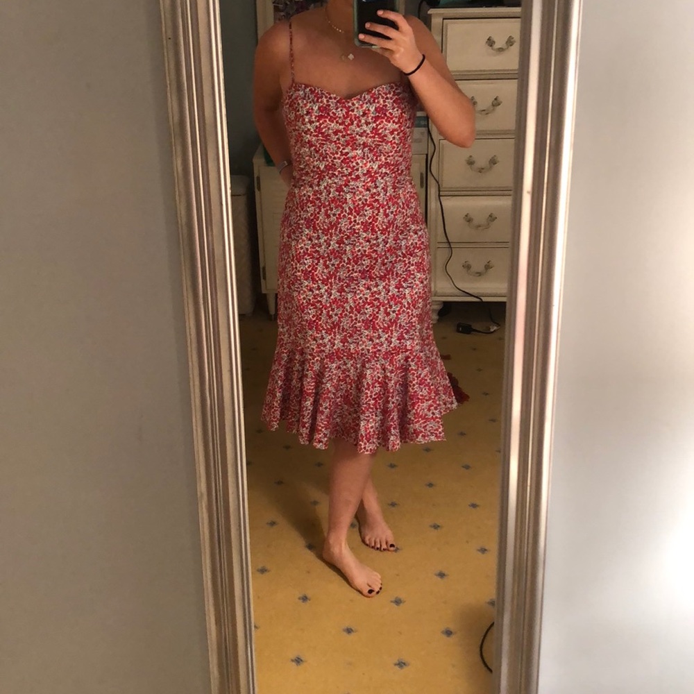 J crew floral midi dress